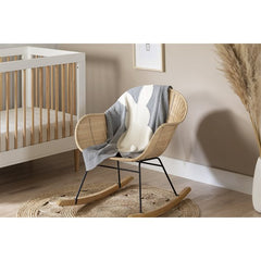Pan Pam Grey Knitted Cotton Baby Blanket