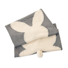 Pan Pam Grey Knitted Cotton Baby Blanket