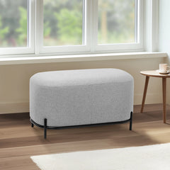 Pender Pin Leg Upholstered Grey Bench 32" x 17" x 18"H