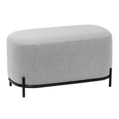 Pender Pin Leg Upholstered Grey Bench 32" x 17" x 18"H