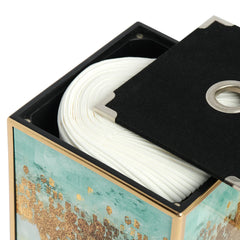 Savoy Gold Trim Square Tissue Boutique Blue Mirage