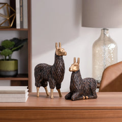 Gold Tipped Resin Sitting Llama