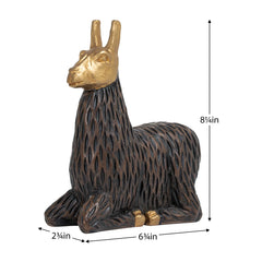 Gold Tipped Resin Sitting Llama