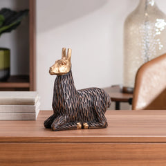 Gold Tipped Resin Sitting Llama