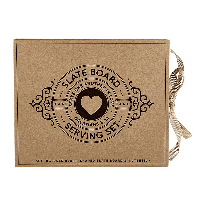 Serve One Another In Love Slate Serving Board Set