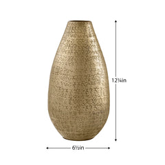 Talis Hammered Aluminum Vase 12.5"H Gold