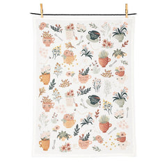 Tea Pots & Tea Cups Tea Towel 20x28"L Cotton