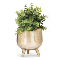 Tripod Ice Bucket/ Planter with Hammered Gold Finish