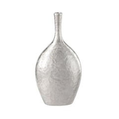 Lilo Dimpled Ceramic 8.75h" Vase - Silver