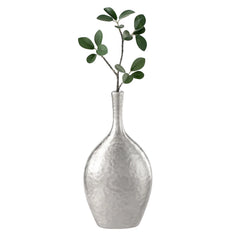 Lilo Dimpled Ceramic 8.75h" Vase - Silver