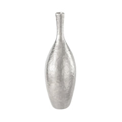 Lilo Dimpled Ceramic 8.75h" Vase - Silver