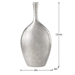 Lilo Dimpled Ceramic 12.25h" Vase - Silver