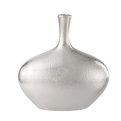 Lilo Dimpled Ceramic 8.75h" Wide Vase - Silver