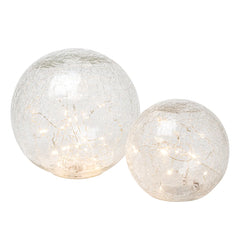 LED Sphere 6" Crackle Glass Decor Light