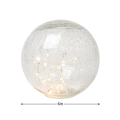 LED Sphere 6" Crackle Glass Decor Light