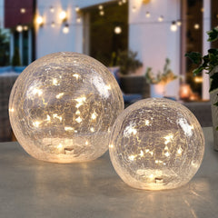 LED Sphere 6" Crackle Glass Decor Light