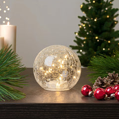 LED Sphere 6" Crackle Glass Decor Light