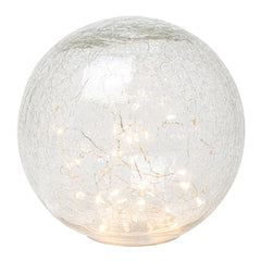 LED Sphere 8" Crackle Glass Decor Light