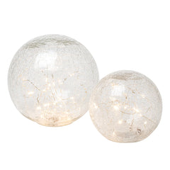 LED Sphere 8" Crackle Glass Decor Light