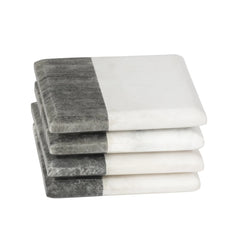 Two Tone Marble Square Coasters 4 Piece Set