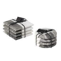 Two Tone Marble Square Coasters 4 Piece Set