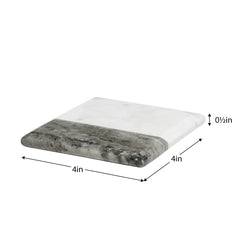 Two Tone Marble Square Coasters 4 Piece Set