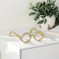 Lennon Hammered Aluminum Eyeglass Decor Sculpture - Gold