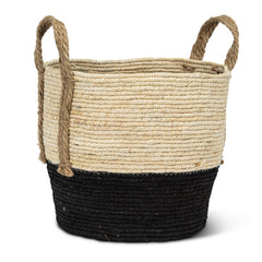 Set of 3 Round Baskets with Jute Handles