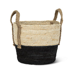 Set of 3 Round Baskets with Jute Handles