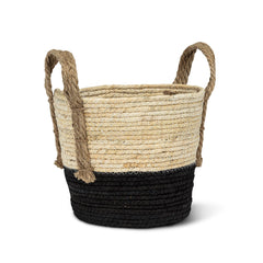Set of 3 Round Baskets with Jute Handles