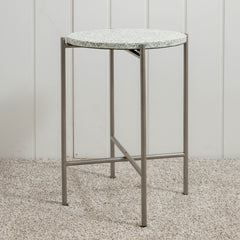 Albany Terrazo and Pewter Side Table