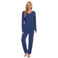 Bamboo Long Sleeve PJ Set French Blue Medium