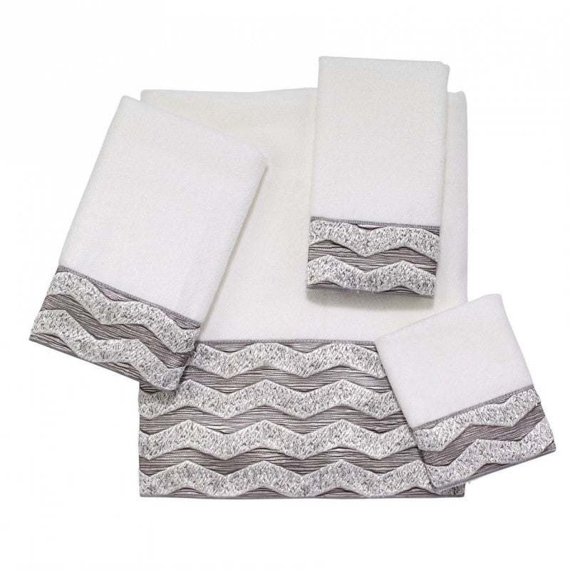 Chevron Decorative Fingertip Towel White