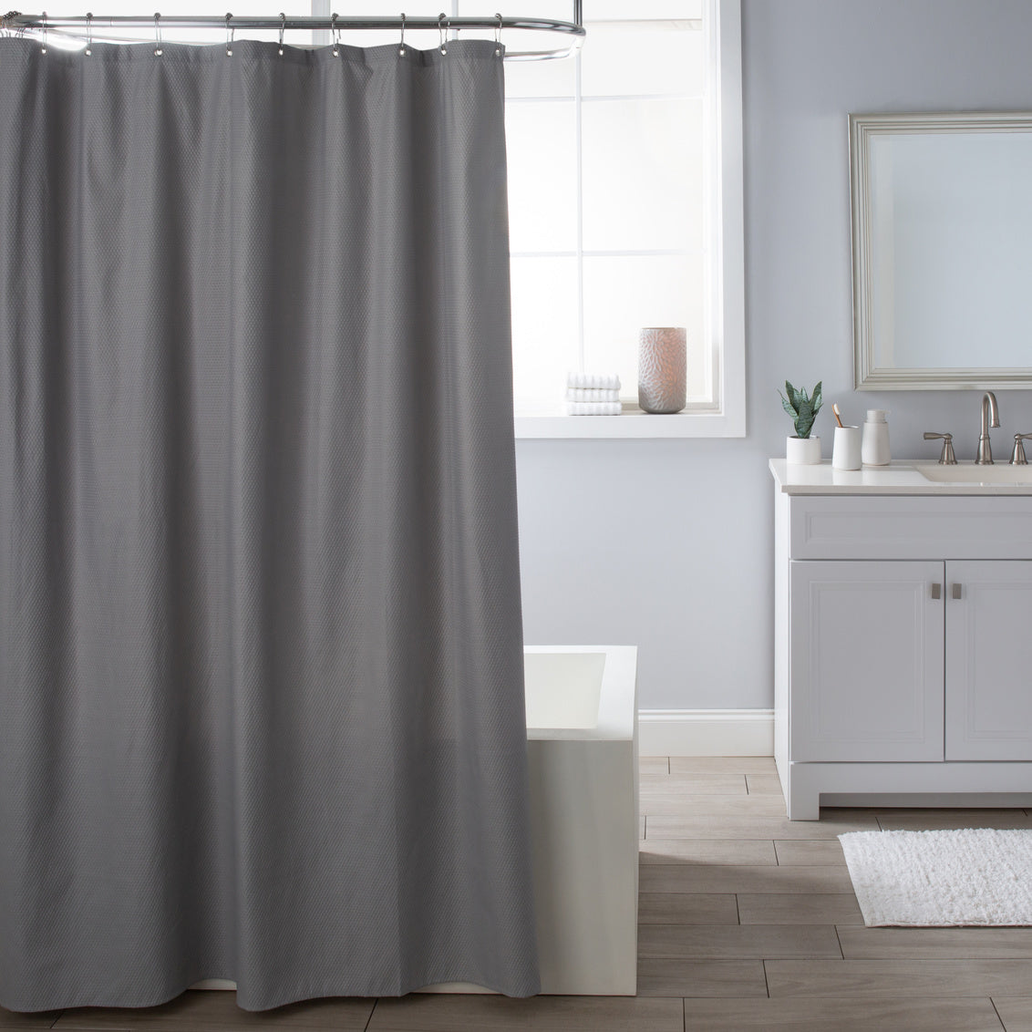 Delano Grey Shower Curtain/Liner
