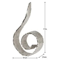 Flame Aluminum 17h" Decorative Sculpture Silver