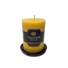 hivemind 100% Pure Beeswax Pillar Candle 3"x9"