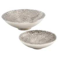 Luna Textured Nickel Plated 13.5d" Round Aluminum Bowl