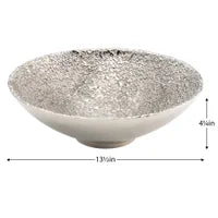 Luna Textured Nickel Plated 13.5d" Round Aluminum Bowl