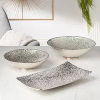 Luna Textured Nickel Plated 13.5d" Round Aluminum Bowl
