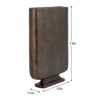 Lyra Etched Aluminum 13h" Flat Urn Tall Vase Bronze