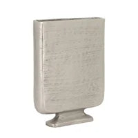 Lyra Etched Aluminum 10h" Flat Urn Tall Vase Pewter