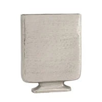 Lyra Etched Aluminum 10h" Flat Urn Tall Vase Pewter