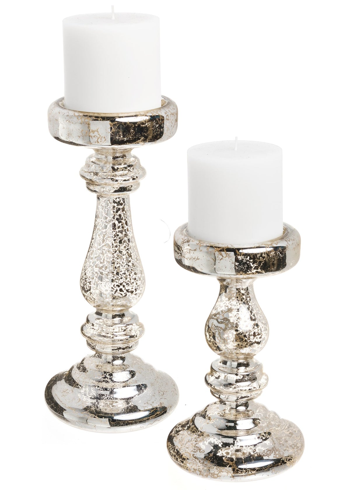 Mercury Glass Candleholder 7"