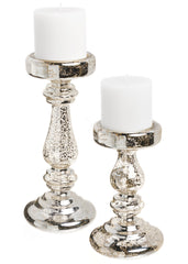 Mercury Glass Candleholder 10.5"