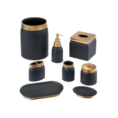 Memphis Matte Black & Gold Tbrush Holder