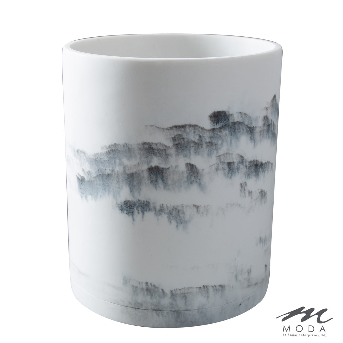 MichaelAngelo Waste Basket Resin Marble White/Grey
