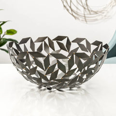 Pinwheel Mosaic Antique Bronze 14.5d" Metal Bowl