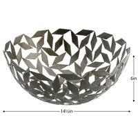 Pinwheel Mosaic Antique Bronze 14.5d" Metal Bowl