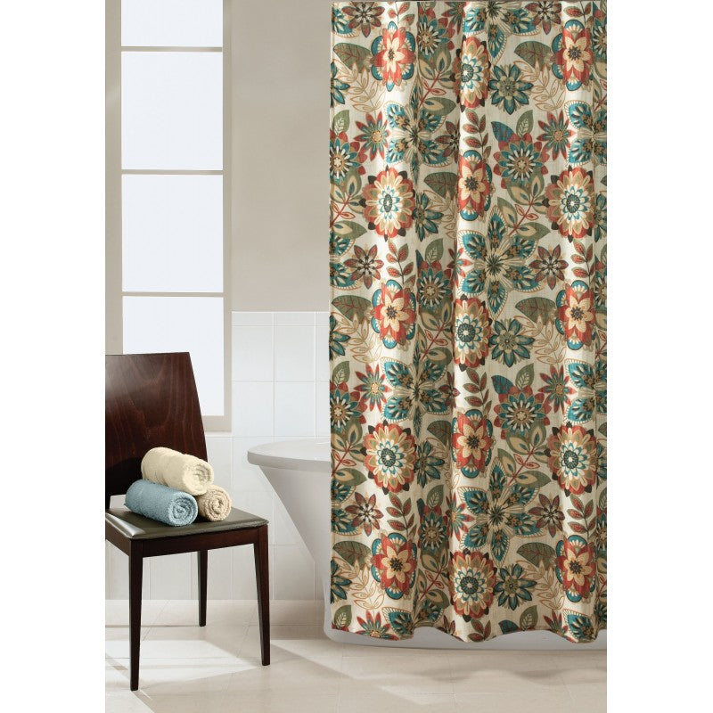 Ruthie Spice Fabric Shower Curtain