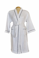 Terry Kimono Robe with Black Binding S/M